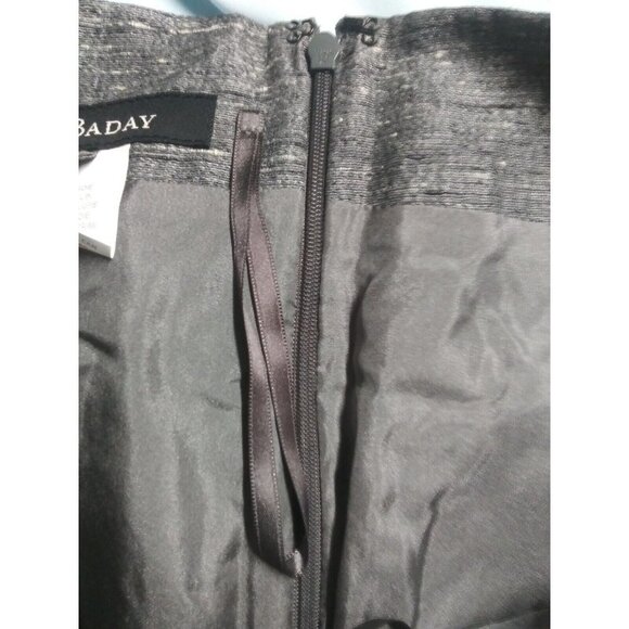 NWOT Lida Baday Pencil Skirt Silk Linen blend Womens Sz 6 Gray Pockets career - Picture 11 of 12